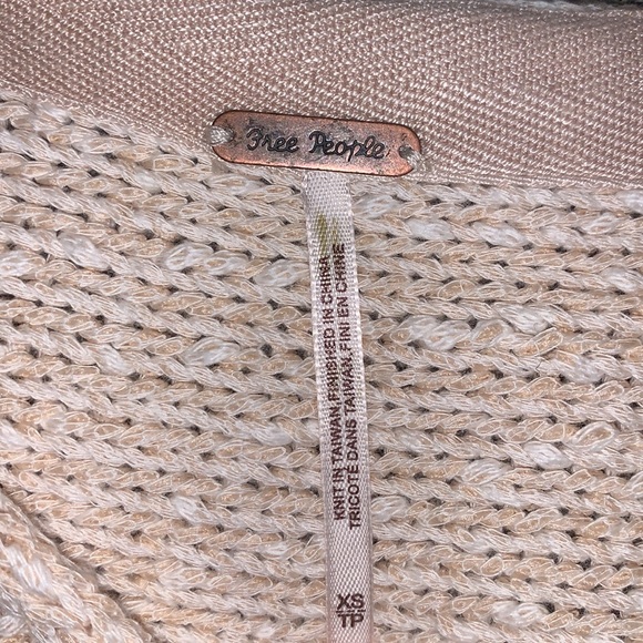 NWOT Free People Cream Crochet Sweater Size XS - Picture 2 of 7